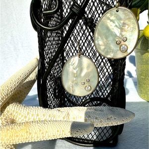 Silpada 925 Sterling Silver Mother of Pearl CZ Earrings